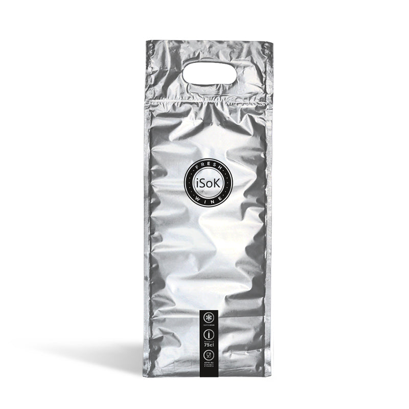 ISOK silver insulated bag for 1 bottle | 18.2 x 47 cm | 100 per bag