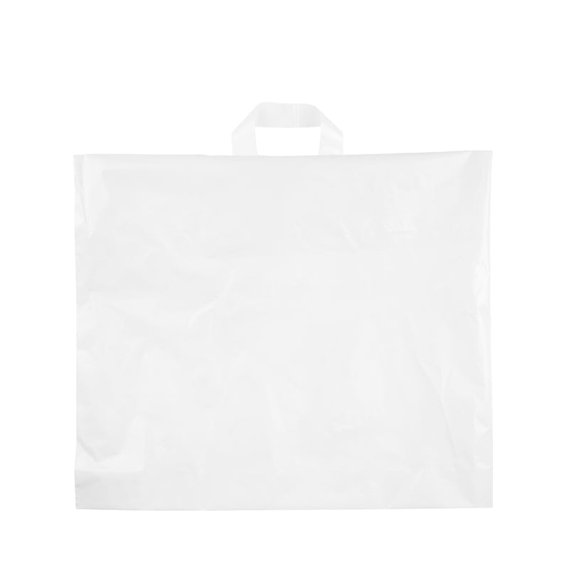 Plastic bag | Frosted HDPE | Soft handles | 32+22x30cm | Pack of 250