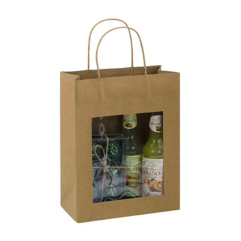 Display bag | brown kraft | twisted handles | 22+11×28cm | 240 pieces