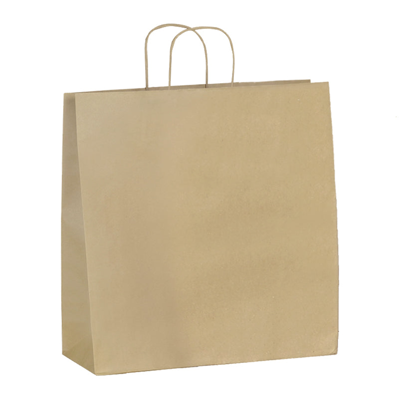 Boutique bag | recycled brown kraft | twisted handles | 41+14x35cm | 250 per bag