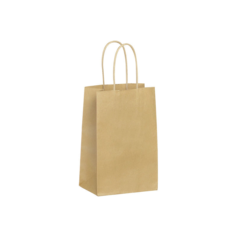 Boutique bag|brown kraft|twisted handles|14+8x21cm|pack of 400