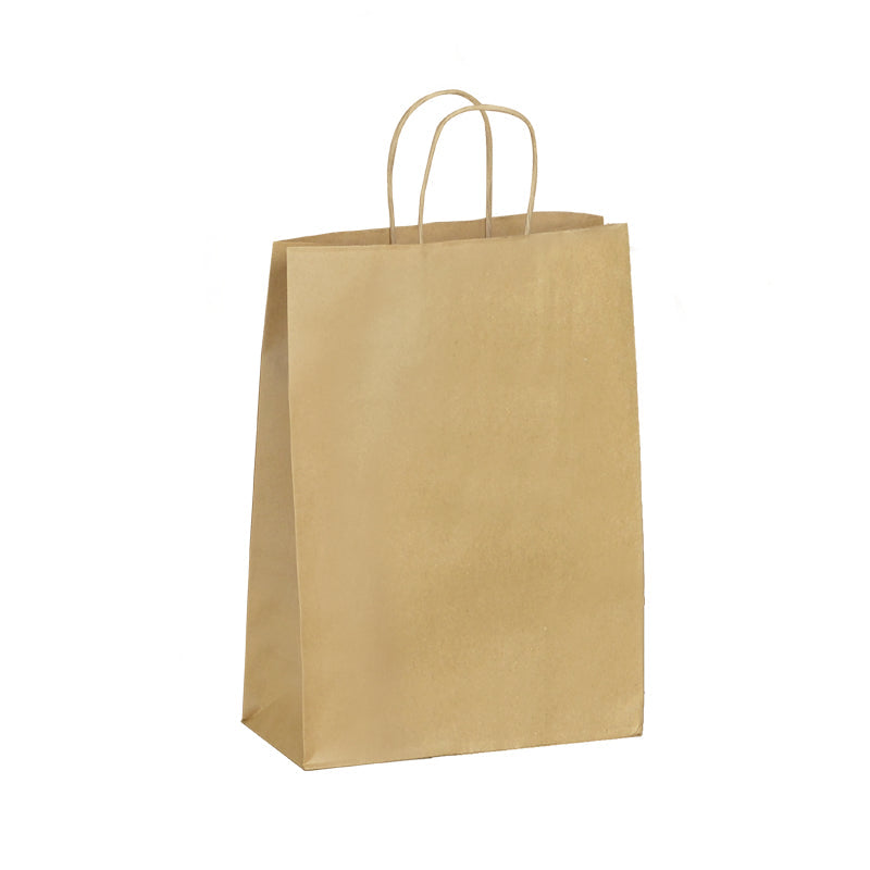 Boutique bag|brown kraft|twisted handles|26+12x35cm|250 pieces