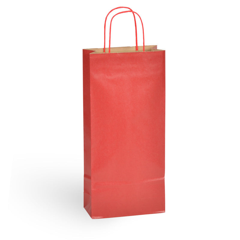 2-bottle bag | brown laid kraft | twisted handles | 18+8x39cm | 200 per bag