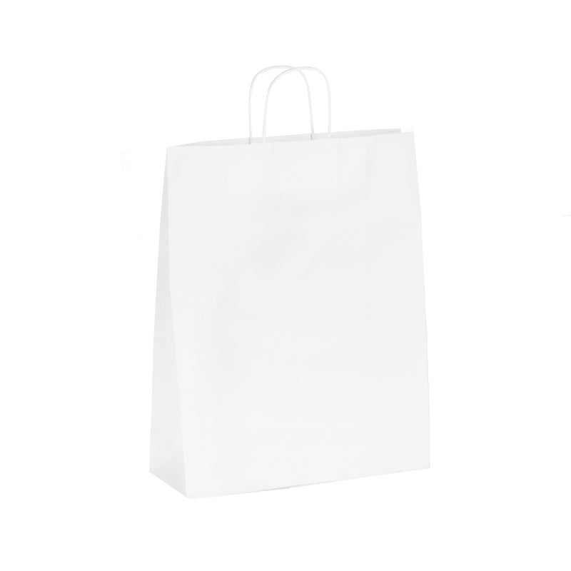 Boutique bag | white kraft | twisted handles | 35+14x36cm | 250 pieces