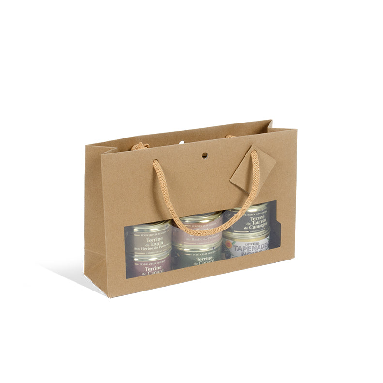 Luxury Jam Bag with Window | Brown Kraft | Paper Handles | 28+8x18cm | Pack of 120