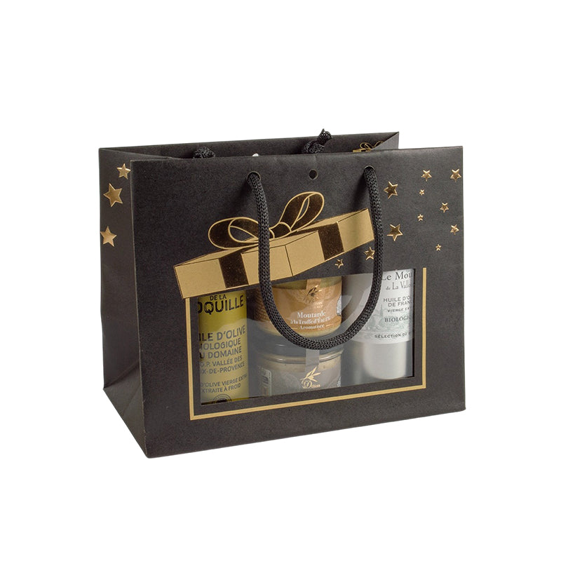 Middle Horizontal Bag M.Lupin III | brown kraft | paper handles | 24+14x19.5cm | 120 pieces