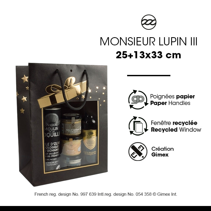 Classic M.Lupin III Bag | brown kraft | paper handles | 25+13x33cm | 100 per bag