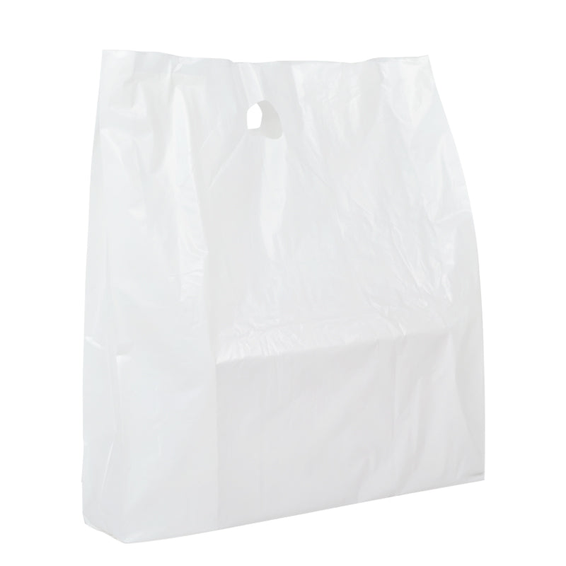 Sac plastique  | PEHD blanc | poignées découpées | 58+10x65cm | par 300