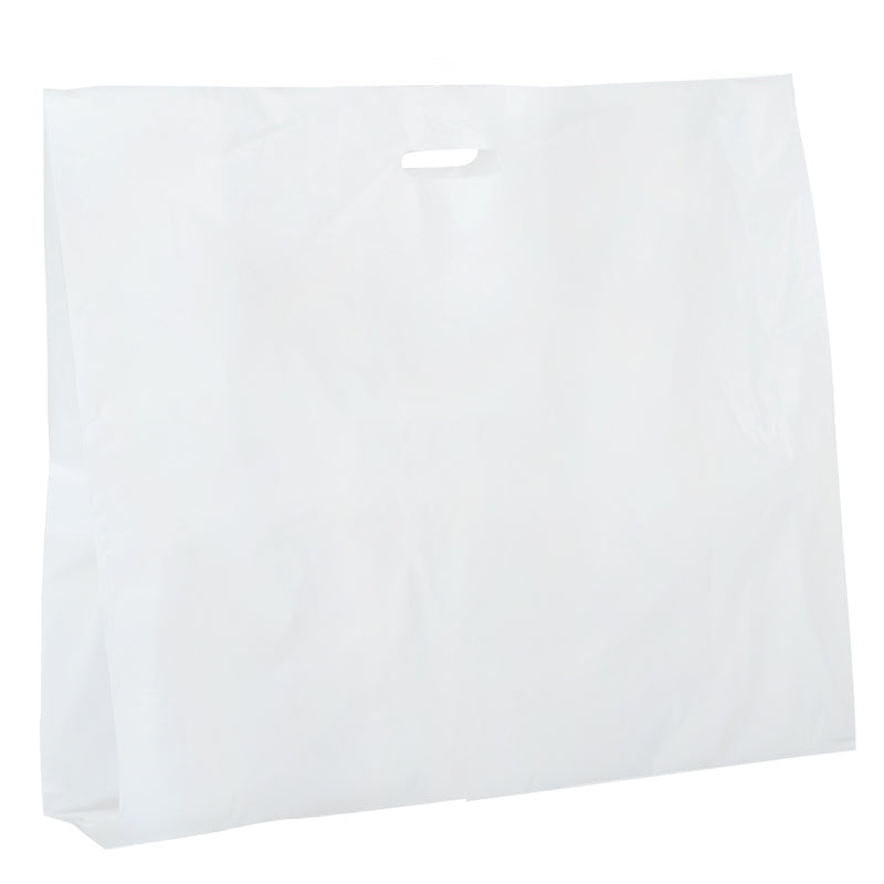 Sac plastique  |  blanc | poignées découpées | 70+30x65cm | par 200