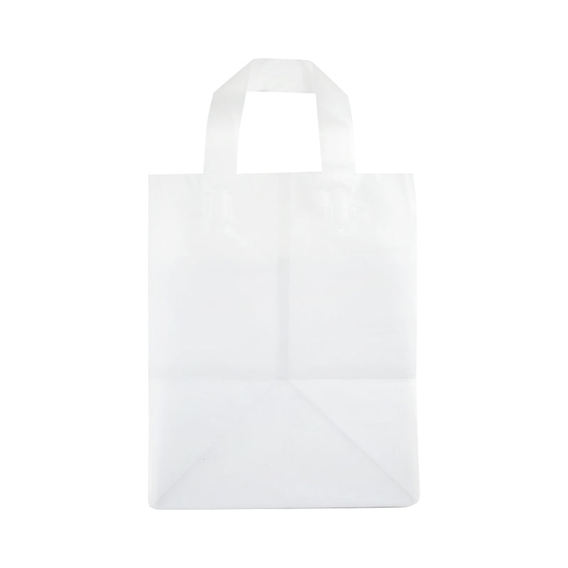 Sac plastique givré | PEHD translucide | poignées souples | 22+21x28cm | par 250