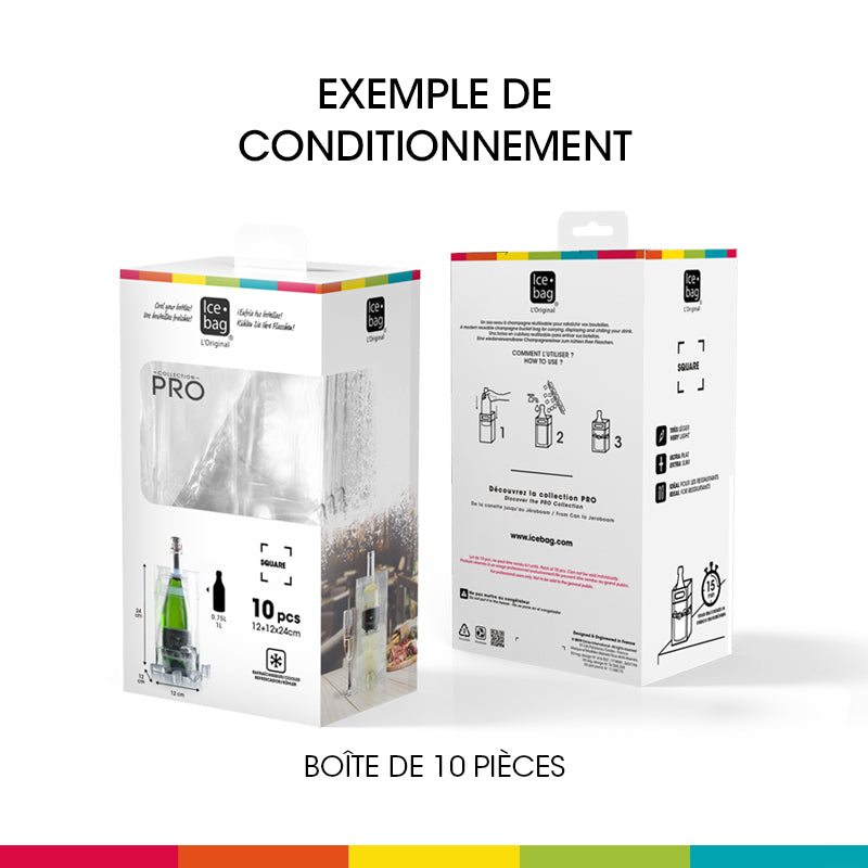 Ice.bag® SQUARE OR|Rafraîchisseur 1 bouteille|par 100