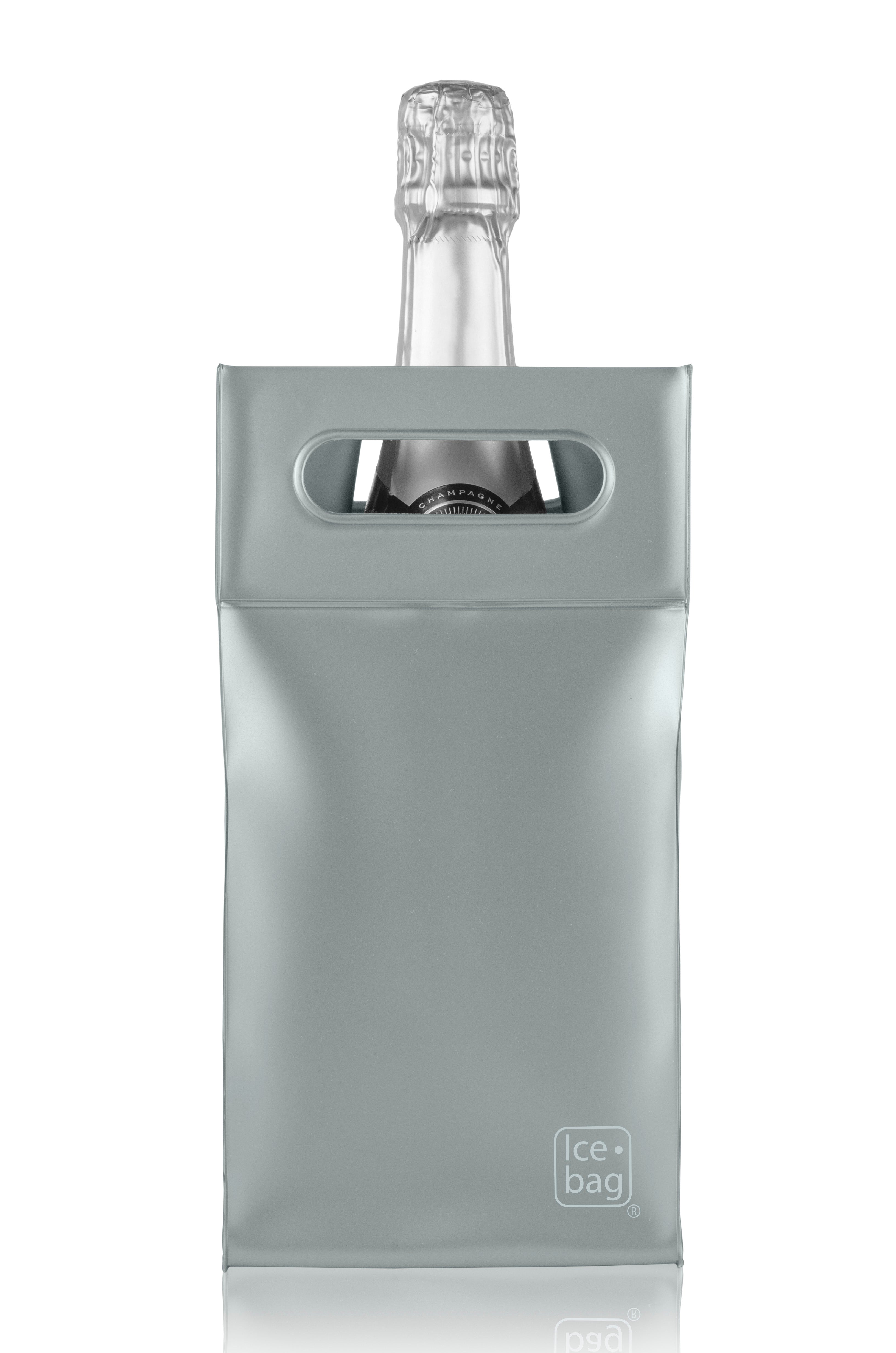 Ice.bag® SQUARE ARGENT  |  Rafraîchisseur 1 bouteille  |  par 100