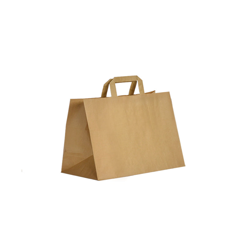 Sac kraft brun  | poignées plates | 36+23x25cm | par 250