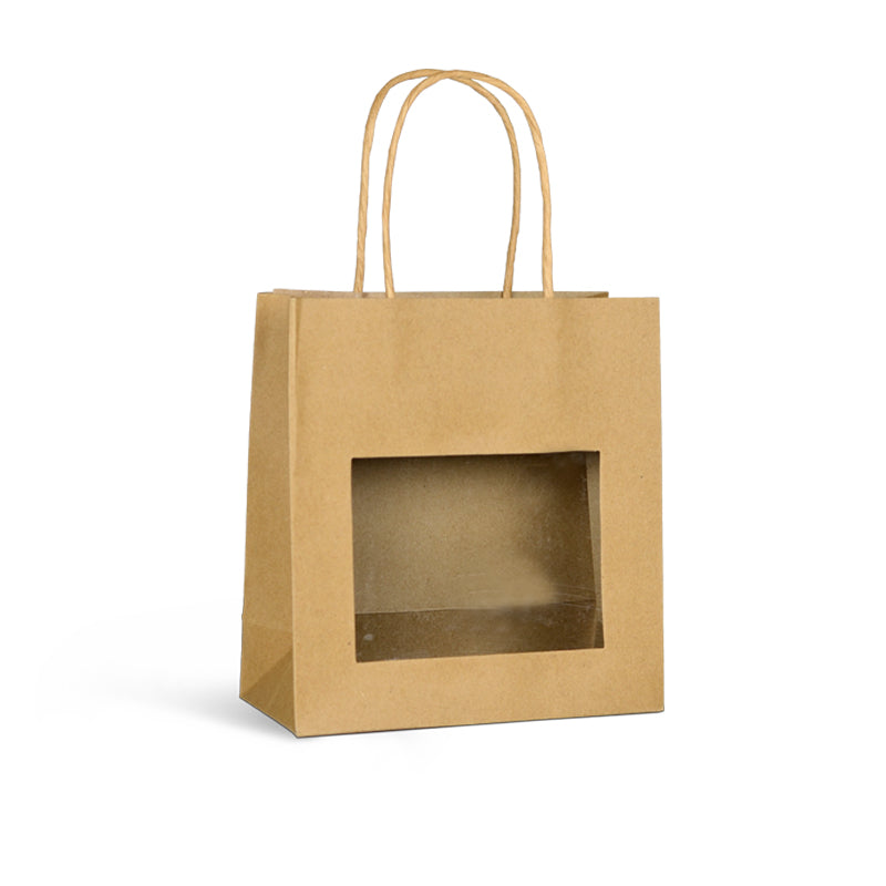 Sac vitrine | kraft brun | poignées torsadées | 18+8×19cm | par 240