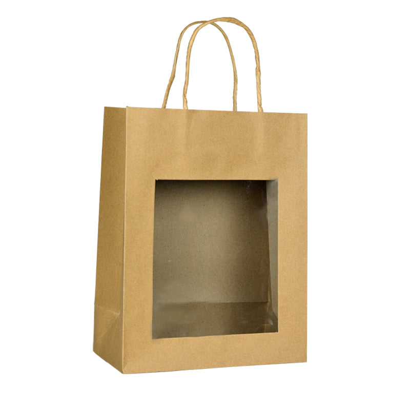 Sac vitrine | kraft brun | poignées torsadées | 22+11×28cm | par 240