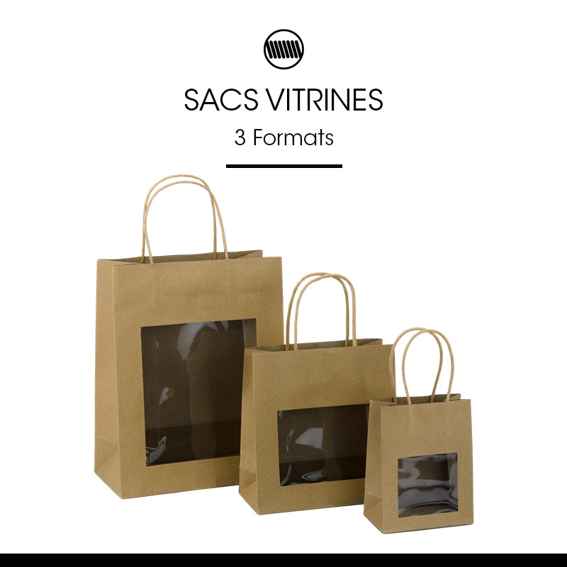Display bag | brown kraft | twisted handles | 22+11×28cm | 240 pieces