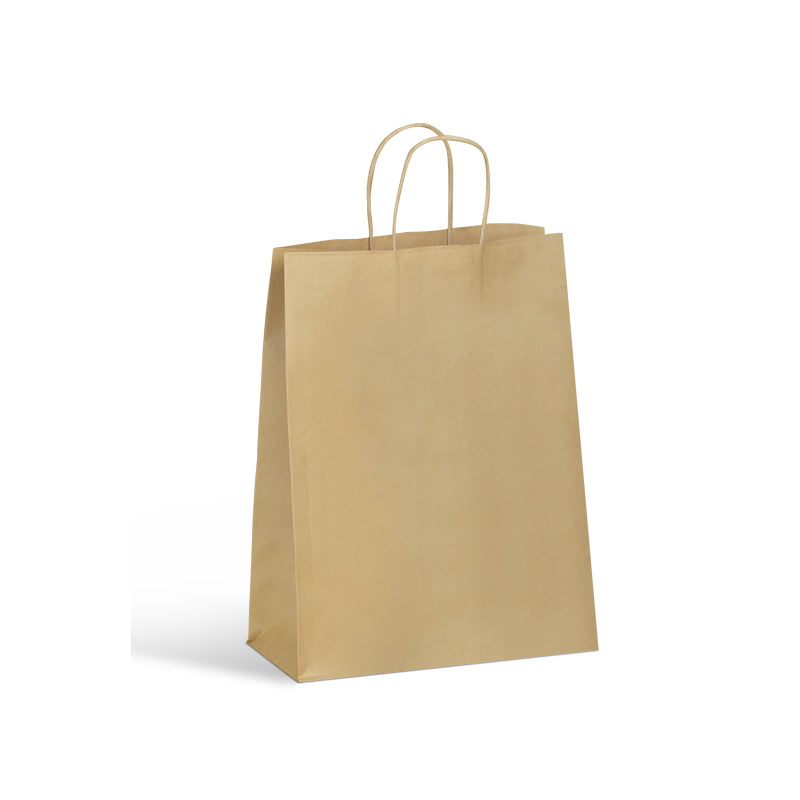Boutique bag | brown kraft | twisted handles | 22+10x28cm by 250