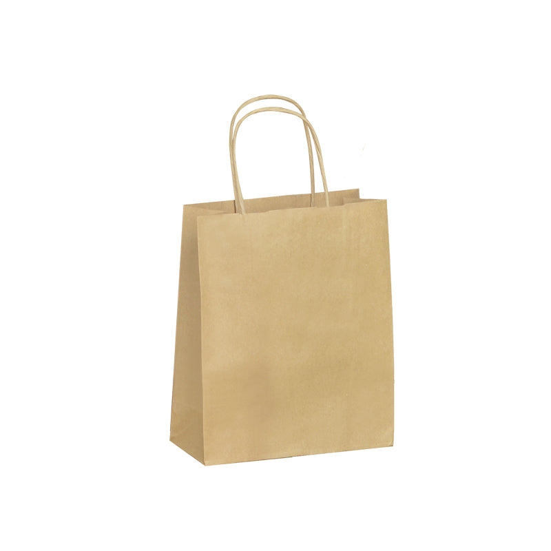 Sac boutique | kraft brun | poignées torsadées | 18+8x22cm | par 300