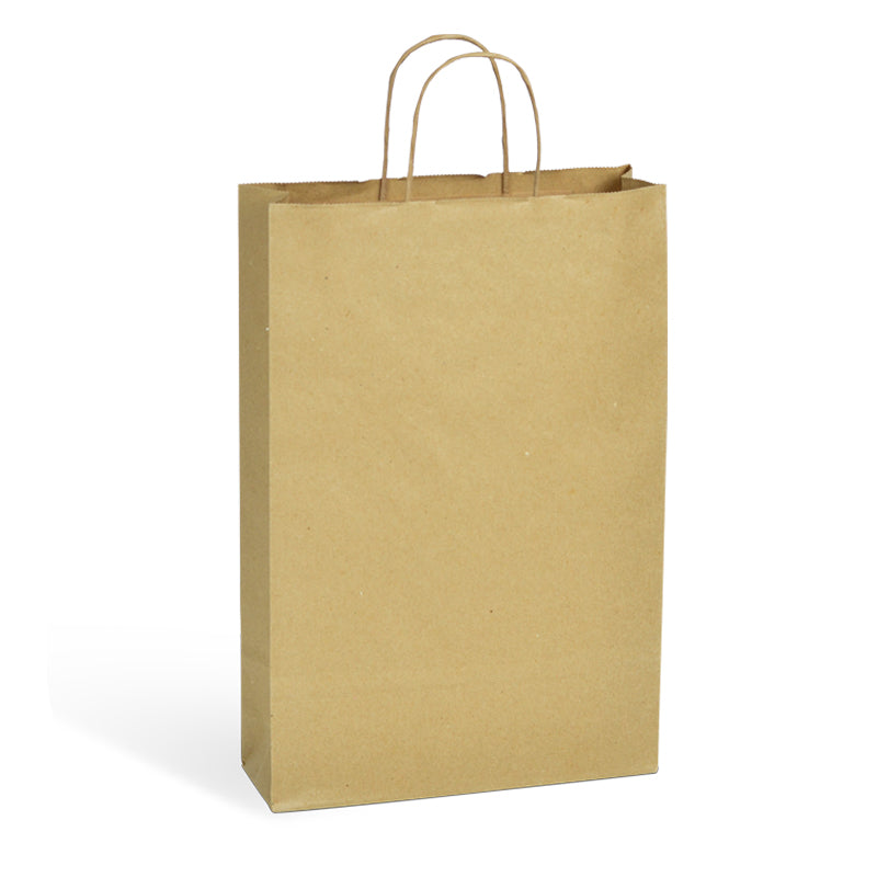 Sac 3 bouteilles | kraft brun | poignées torsadées | 26+8x39cm | par 150