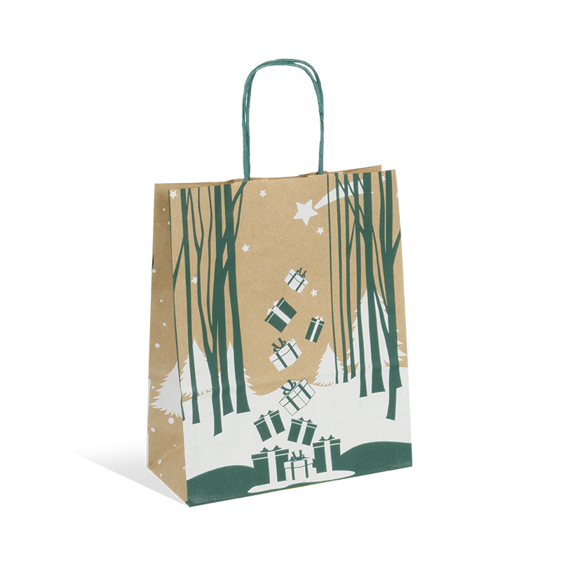 Sac Douce Nuit II | kraft brun | poignées torsadées | 18+8x22cm | par 250