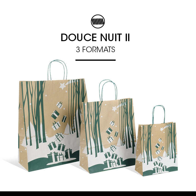 Sac Douce Nuit II | kraft brun | poignées torsadées | 18+8x22cm | par 250