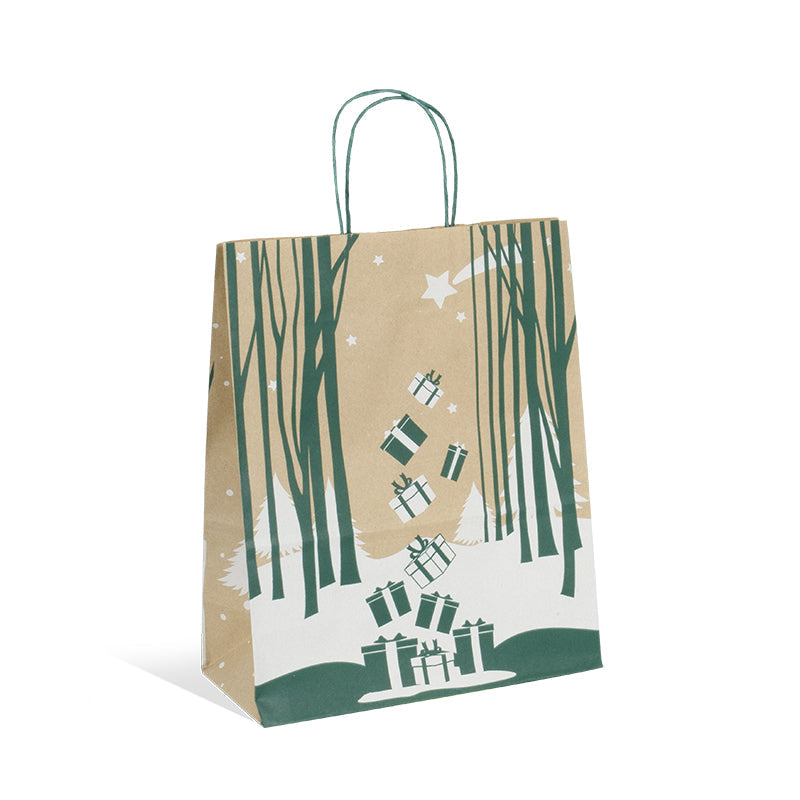 Sac Douce Nuit II | kraft brun | poignées torsadées | 26+12x32cm | par 250