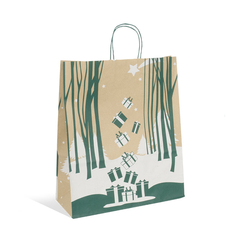 Sac Douce Nuit II | kraft brun | poignées torsadées | 35+14x41cm | par 250