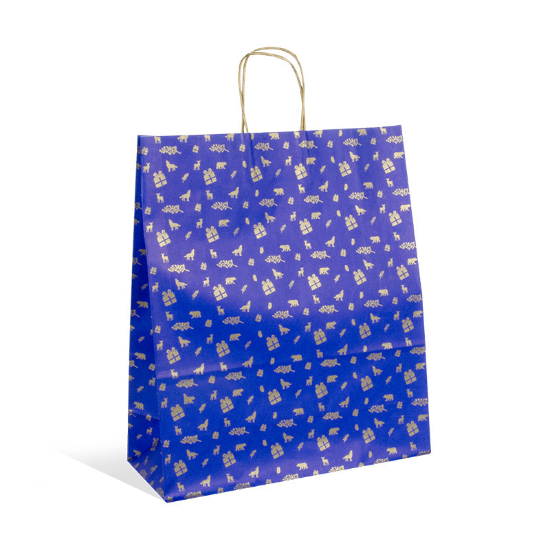 Sac Noe II | kraft blanc | poignées torsadées | 35+14x41cm | par 250