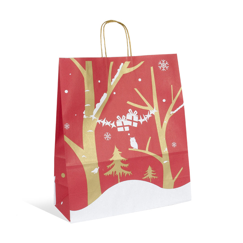 Sac Fenris Junior | kraft blanc | poignées torsadées | 35+14x41cm | par 250