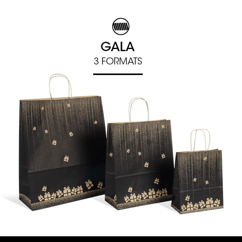 Sac Gala | kraft brun | poignées torsadées | 35+14x41cm | par 250