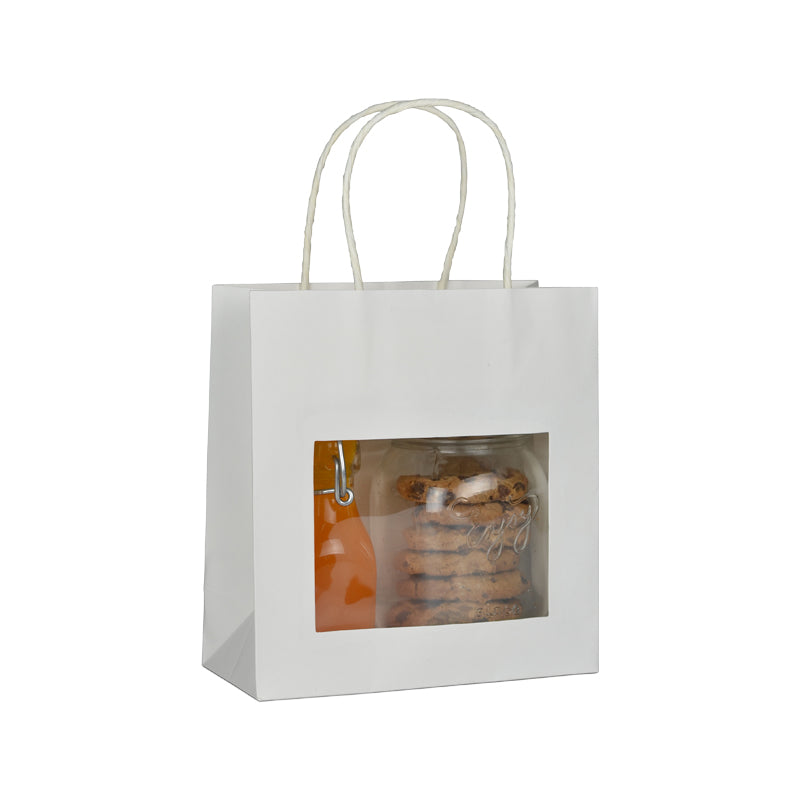 Display bag | white kraft | twisted handles | 18+8×19cm | 240 pieces