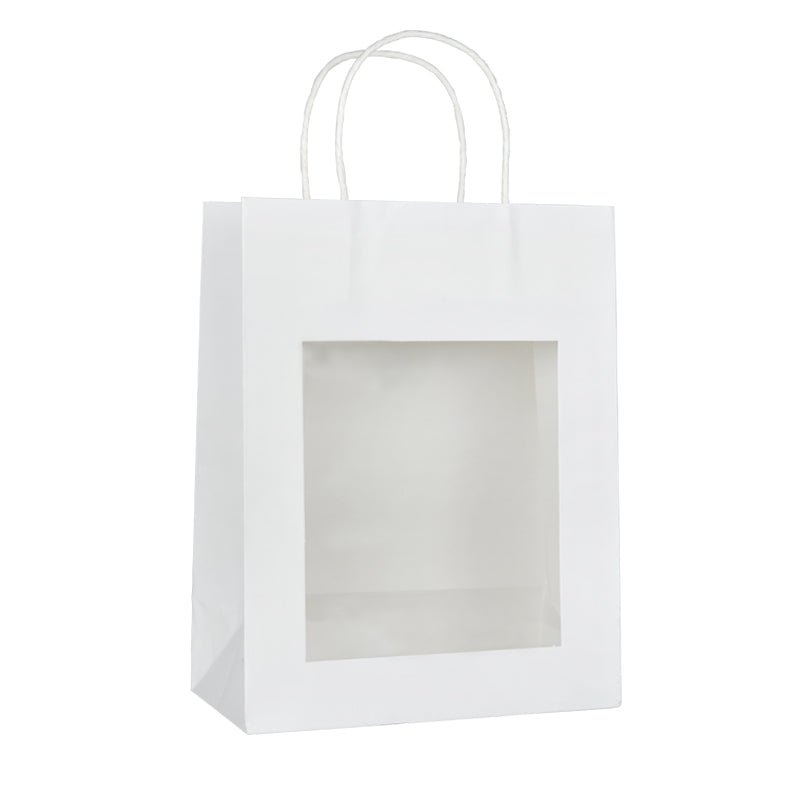 Sac vitrine | kraft blanc | poignées torsadées | 22+11×28cm | par 240