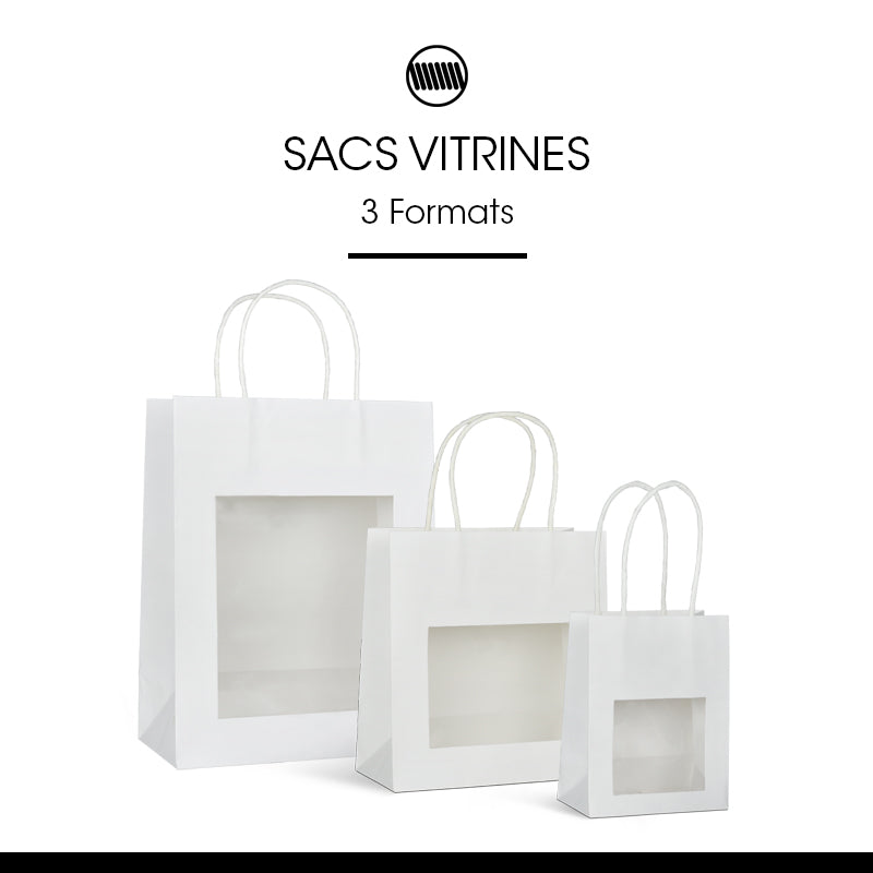 Display bag | white kraft | twisted handles | 22+11×28cm | 240 pieces