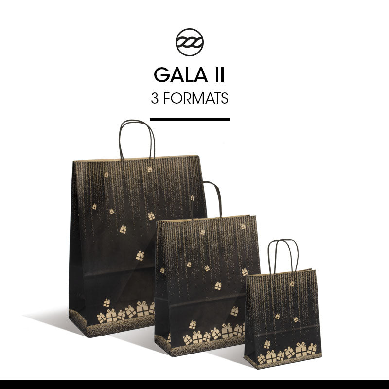 Sac Gala II kraft brun poignées torsadées 18+8x22cm par 250