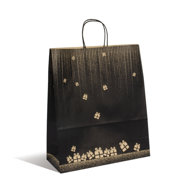 Sac Gala II kraft brun poignées torsadées 35+14x40cm par 150