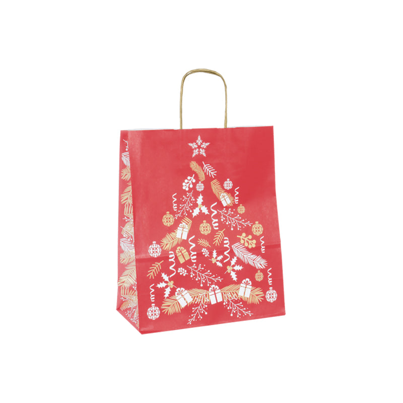 Sac Corben Rouge II kraft blanc poignées torsadées 26+12x31cm par 250
