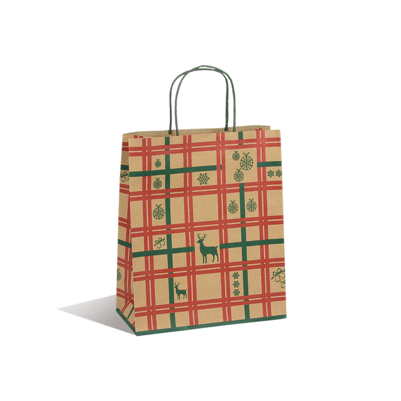 Sac Highlander kraft brun poignées torsadées 26+12x31cm par 250