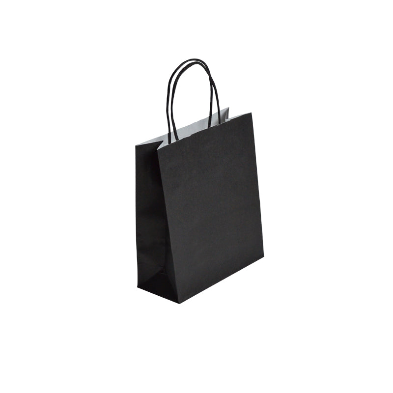 BLACK FESTIVAL bag | white kraft | twisted handles | 18+8x22cm | 300 per bag