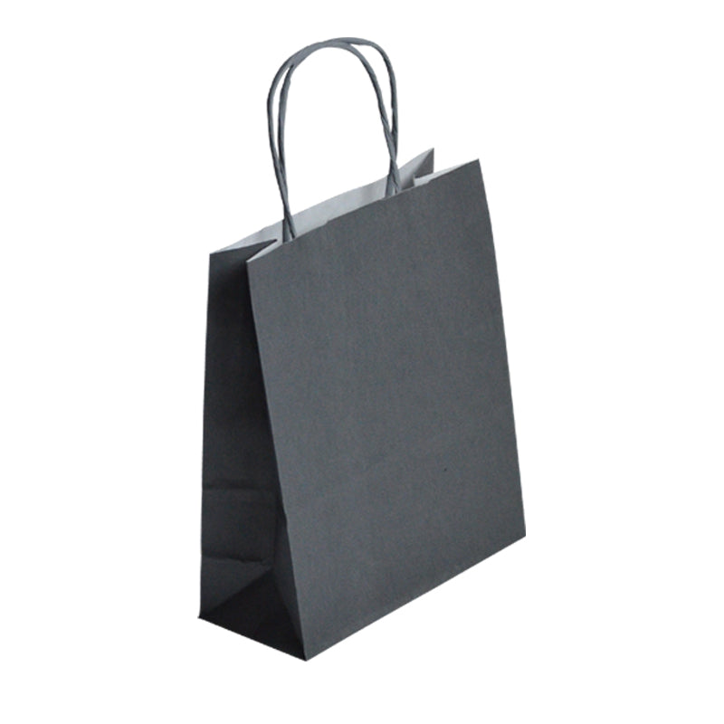 Sac FESTIVAL GRIS | kraft blanc | poignées torsadées | 35+14x40cm | par 250