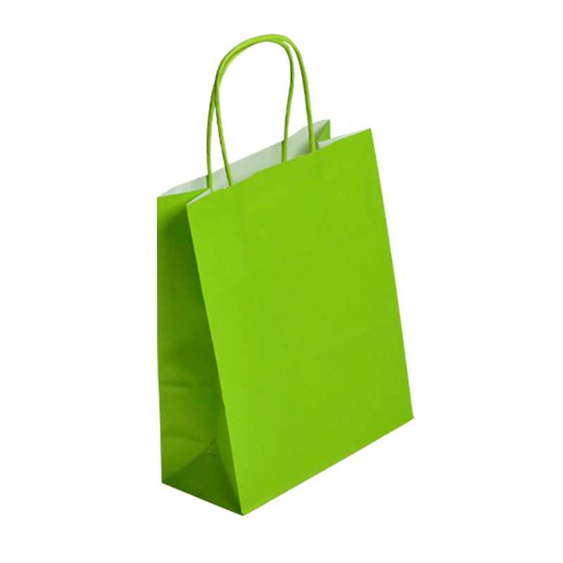 Bag | paper handles | twisted ACID GREEN 35+14x40cm by 250