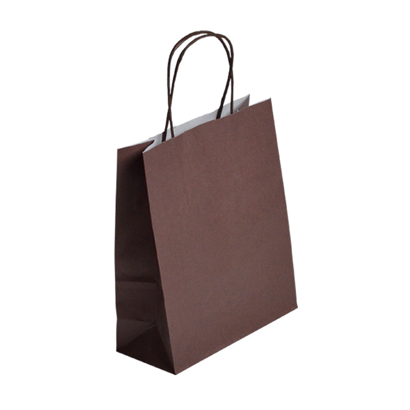 CHOCOLATE Festival Bag | white kraft | twisted handles | 35+14x40cm | 250 per bag