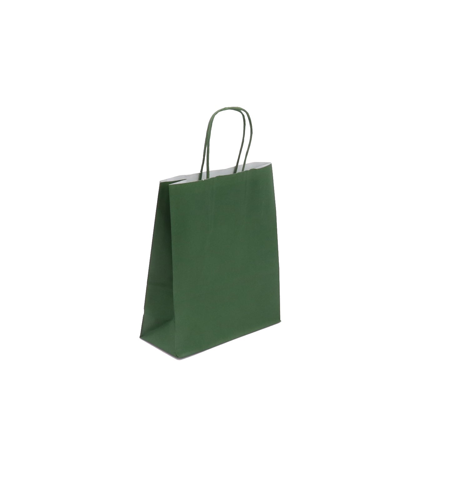 Sac FESTIVAL VERT | kraft blanc | poignées torsadées | 18+8x22cm | par 300