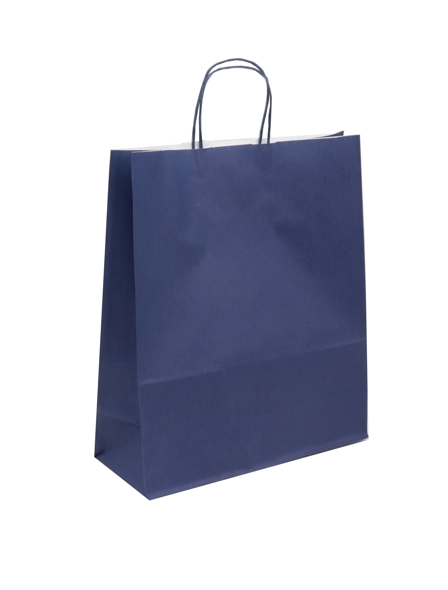 Sac FESTIVAL BLEU | kraft blanc | poignées torsadées | 35+14x40cm | par 250