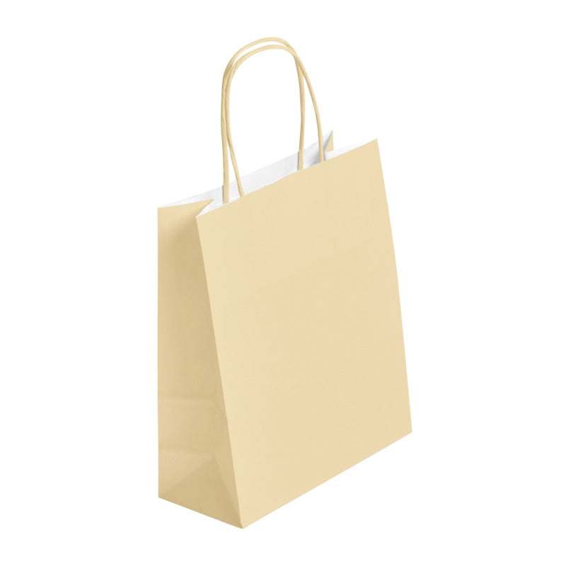 IVORY FESTIVAL bag | white kraft | twisted handles | 35+14x40cm | 250 per bag