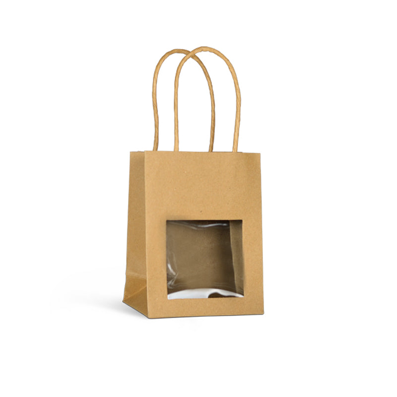 Sac vitrine | kraft brun | poignées torsadées | 11,4+6,4×14,6cm | par 500