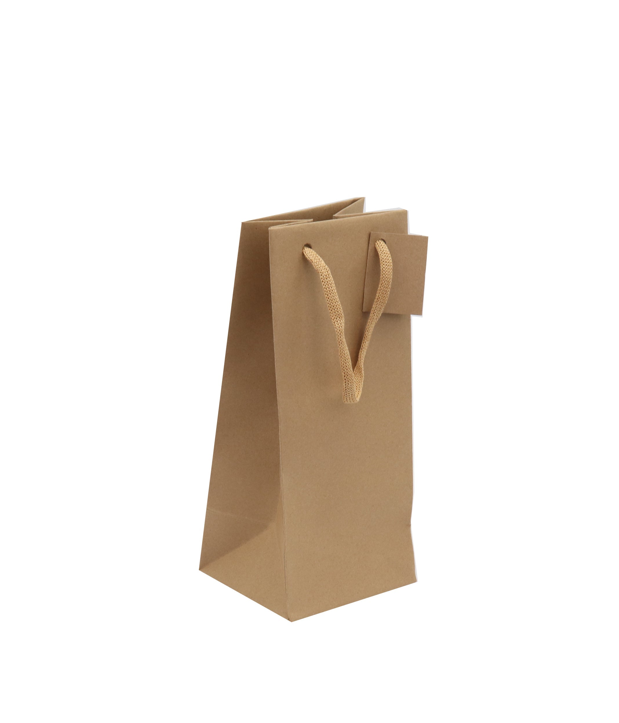 Sac 1 bouteille flacon  | kraft brun | poignées papier | 12x11x28cm | par 200
