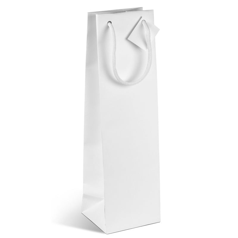 Sac magnum Natural White  | kraft blanc | poignées papier | 13+11,4x44cm | par 100