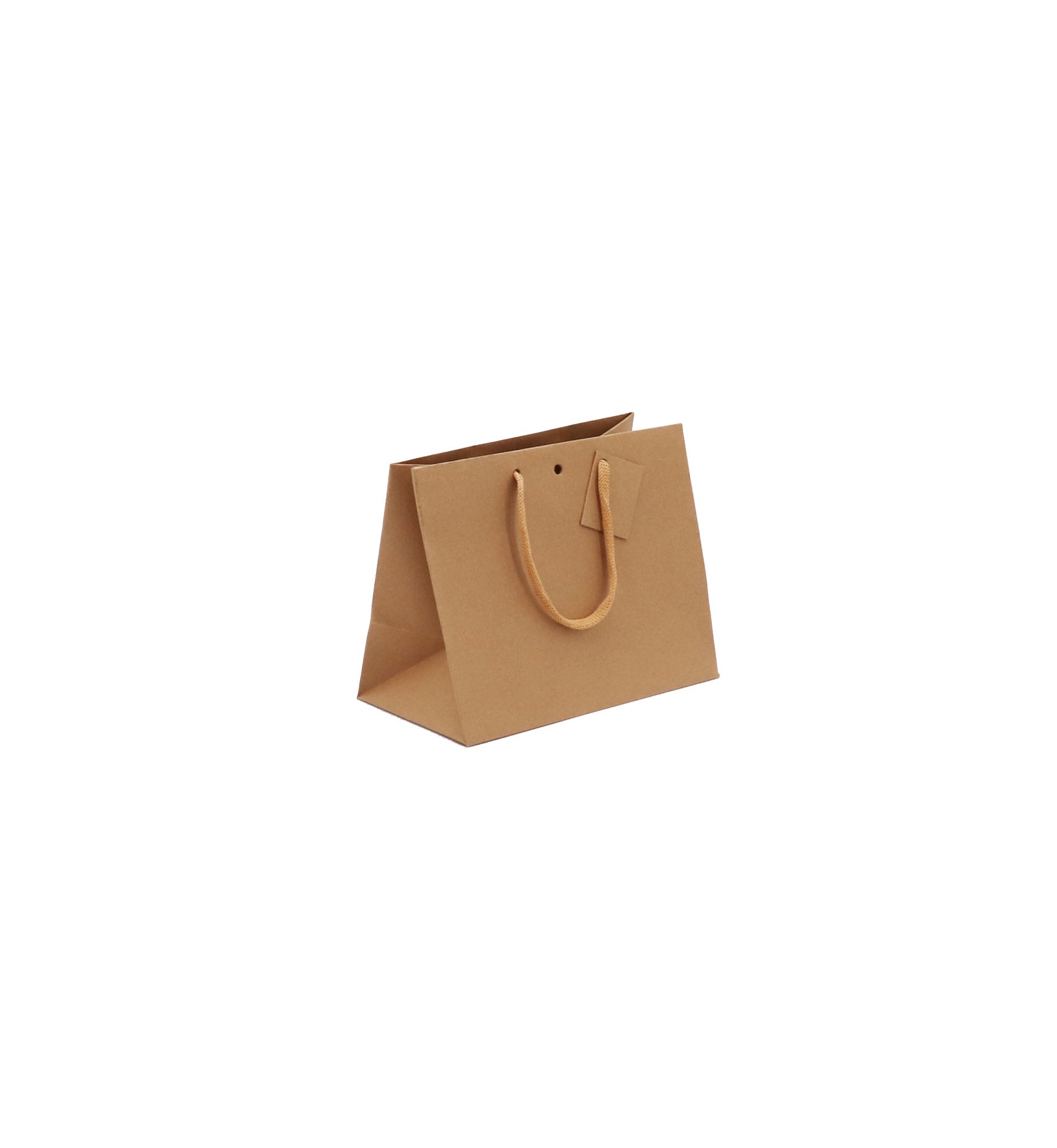 Sac luxe Middle Horizontal | kraft brun | poignées papier | 24+14x19,5cm | par 120
