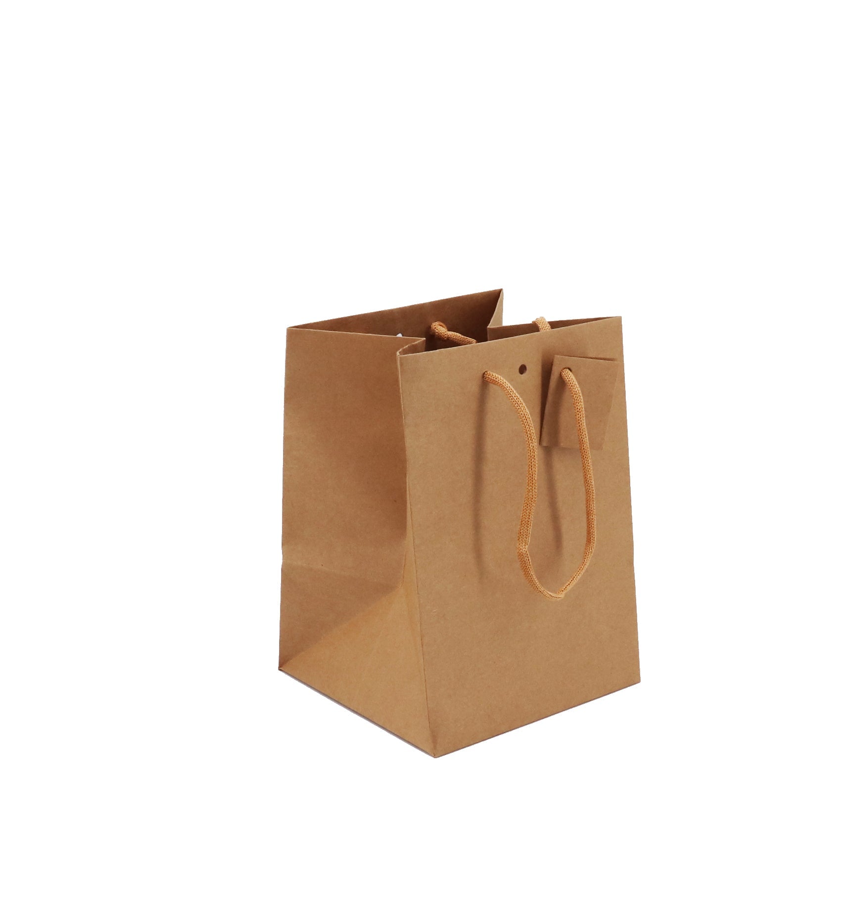 Sac luxe Cube Catering | kraft brun | poignées papier | 18+17,5x25cm | par 120
