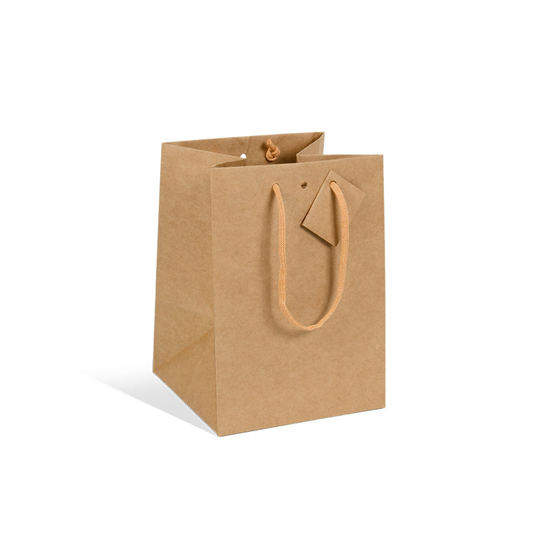 Sac luxe Cube Catering|kraft brun|poignées papier|18+17,5x25cm|par 120